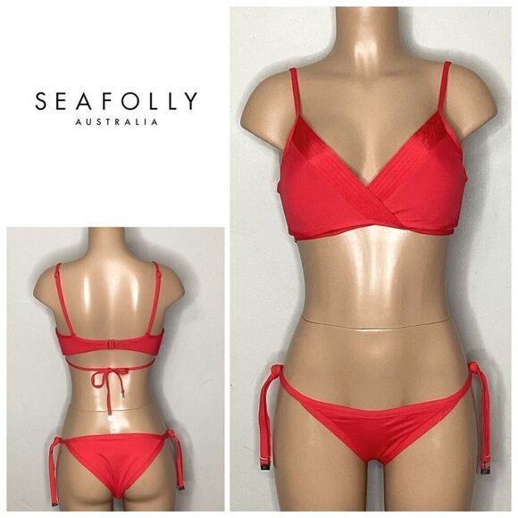 New. SEAFOLLY red bikini. USA 8. Retails $169 - Picture 1 of 12